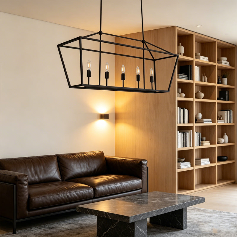 Open Frame Linear Lantern Chandelier