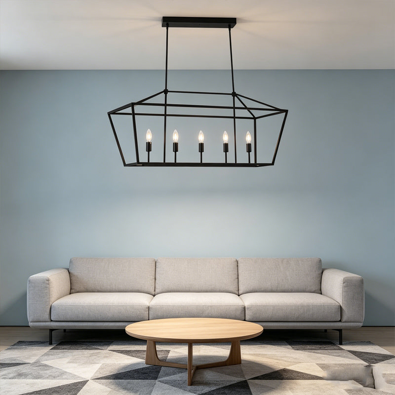 Open Frame Linear Lantern Chandelier