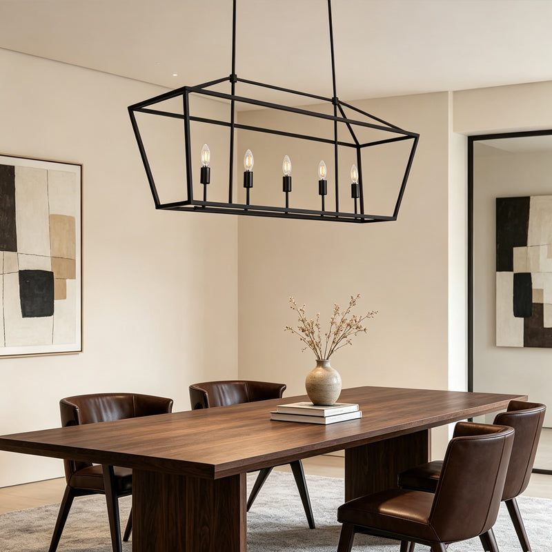 Open Frame Linear Lantern Chandelier