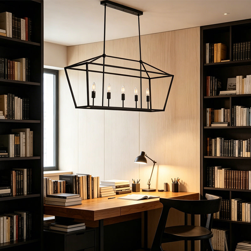 Open Frame Linear Lantern Chandelier