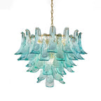 Lustre en forme de pétales de verre Aqua
