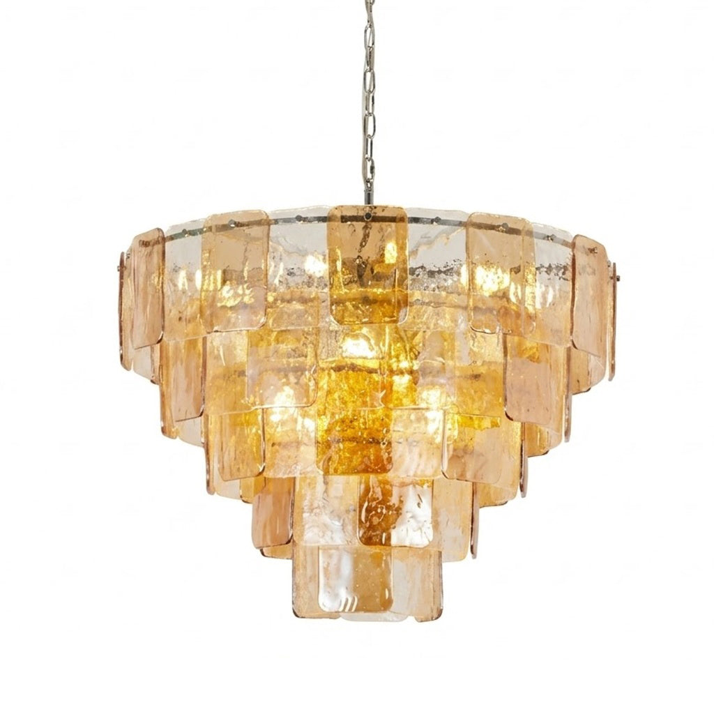 Rectangular Tile Tiered Chandelier