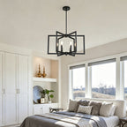 Pinwheel  Square Cage Chandelier