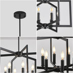 Pinwheel  Square Cage Chandelier