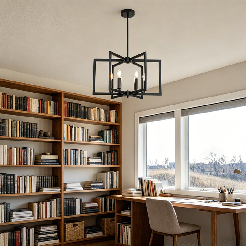 Pinwheel  Square Cage Chandelier