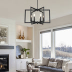 Pinwheel  Square Cage Chandelier