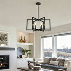 Pinwheel  Square Cage Chandelier