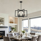 Pinwheel  Square Cage Chandelier