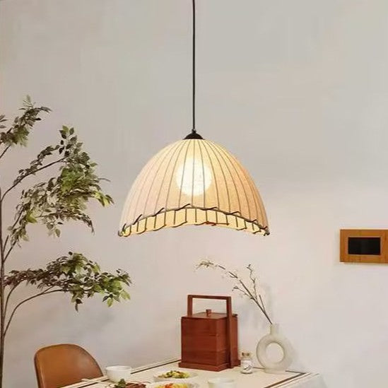 Pleated Dome Fabric Pendant Lamp
