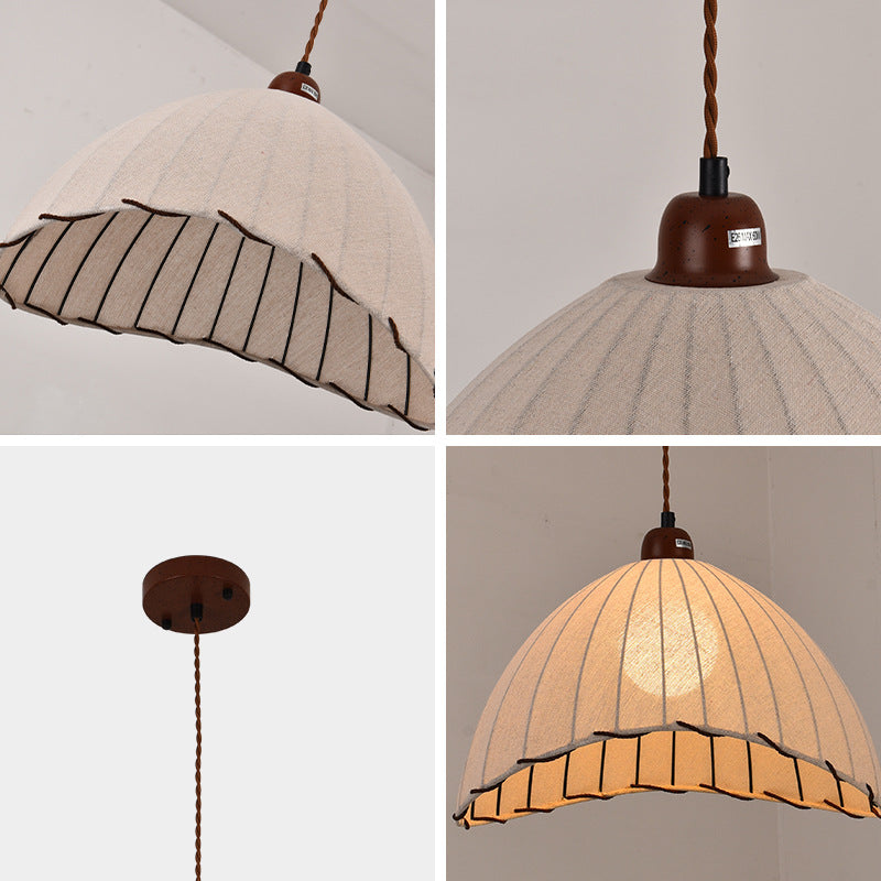 Pleated Dome Fabric Pendant Lamp