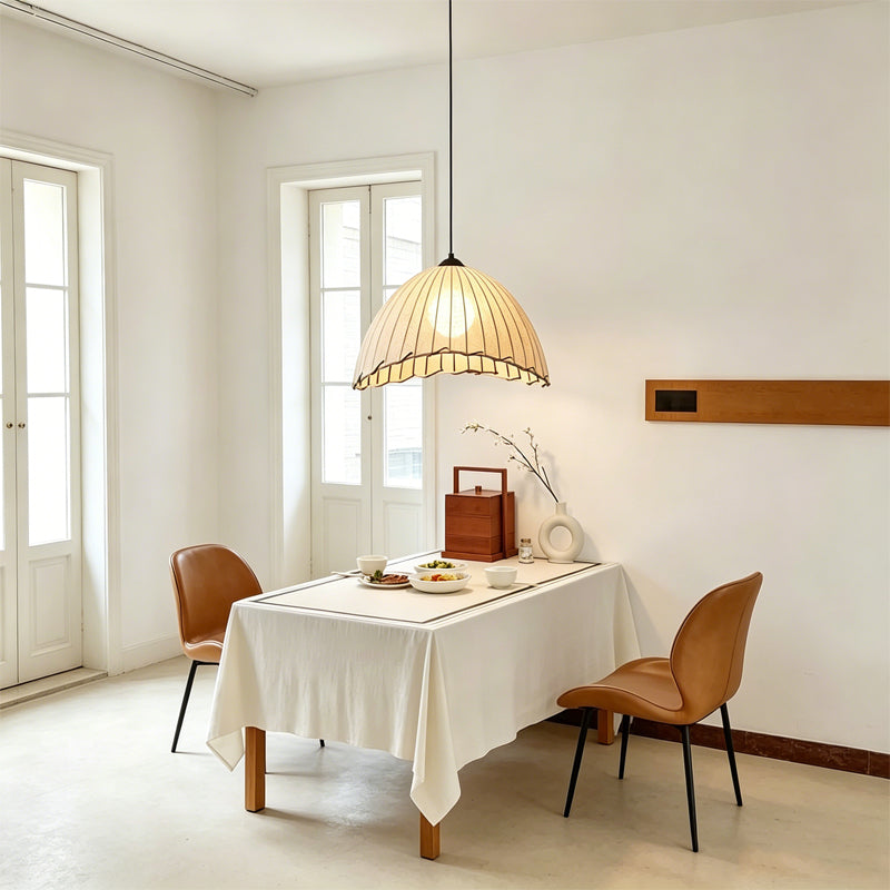 Pleated Dome Fabric Pendant Lamp
