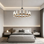 Rope-Wrapped Wagon Wheel Chandelier