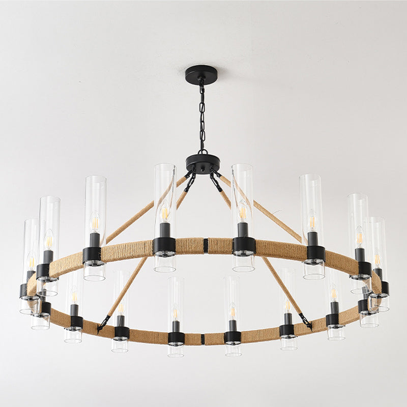 Seilumwickelter Wagenrad-Kronleuchter