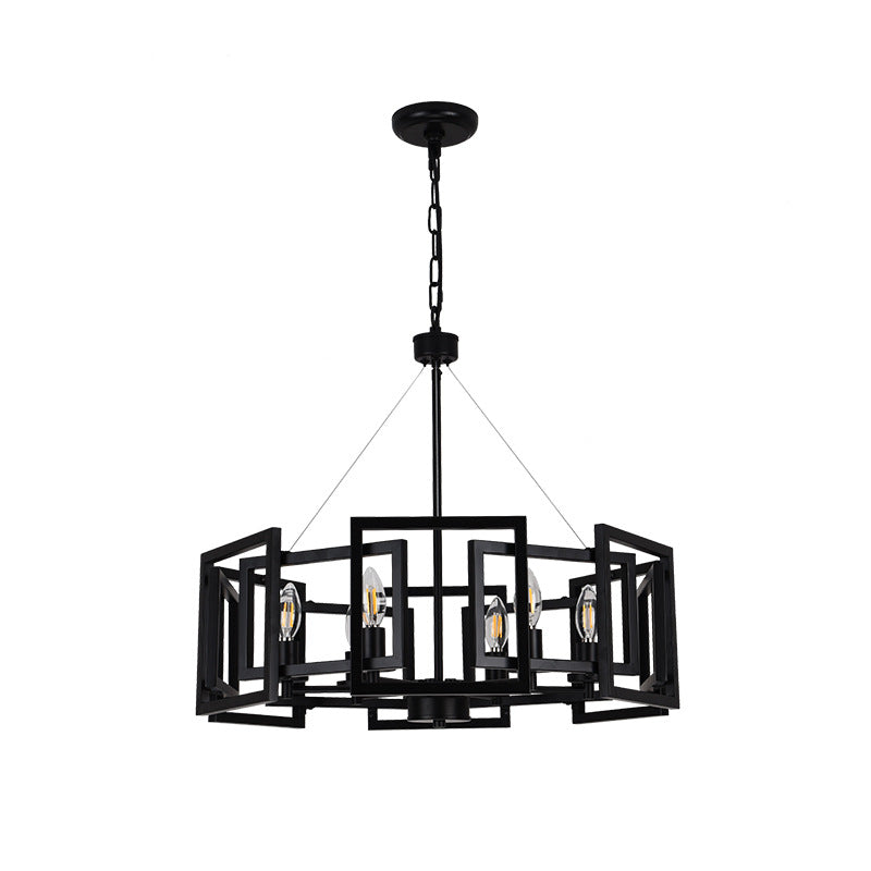 Rotating Square Cage Chandelier