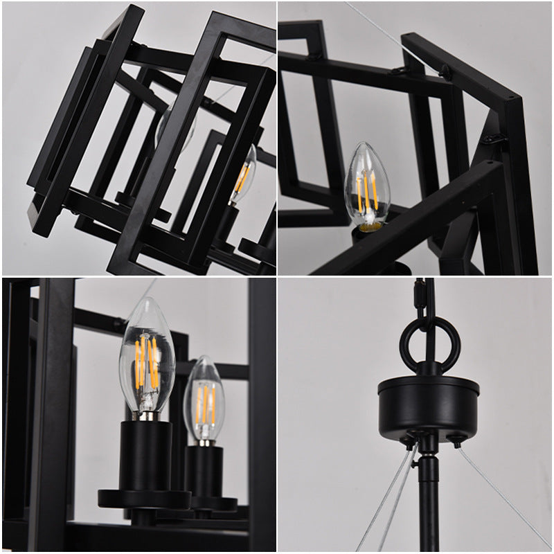 Rotating Square Cage Chandelier