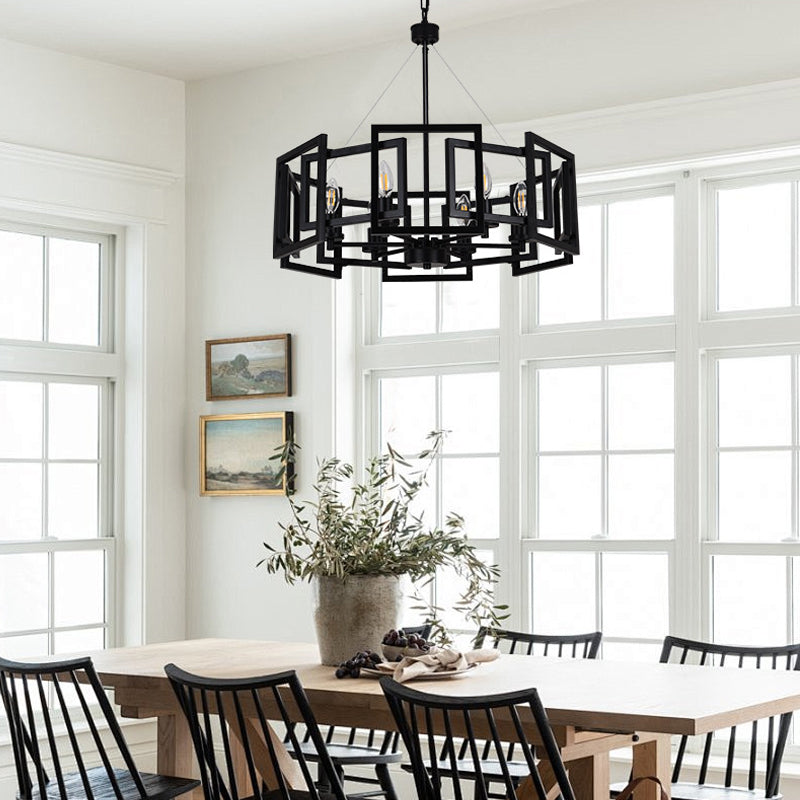 Rotating Square Cage Chandelier
