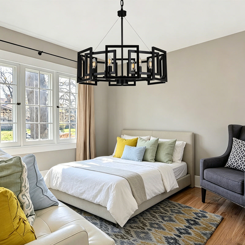 Rotating Square Cage Chandelier