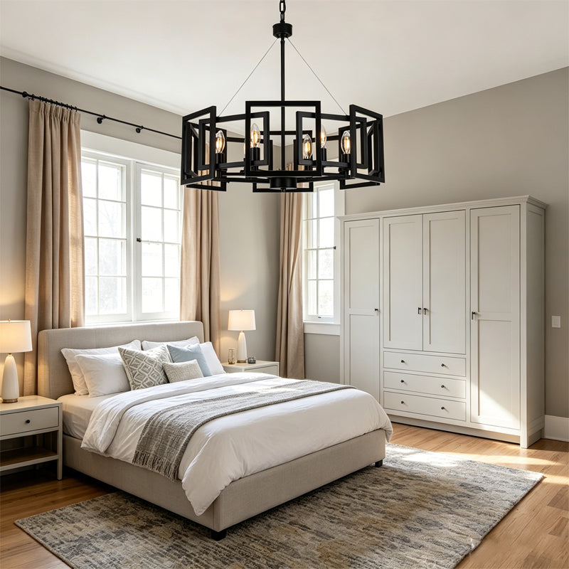 Rotating Square Cage Chandelier
