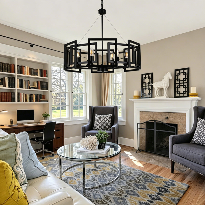 Rotating Square Cage Chandelier