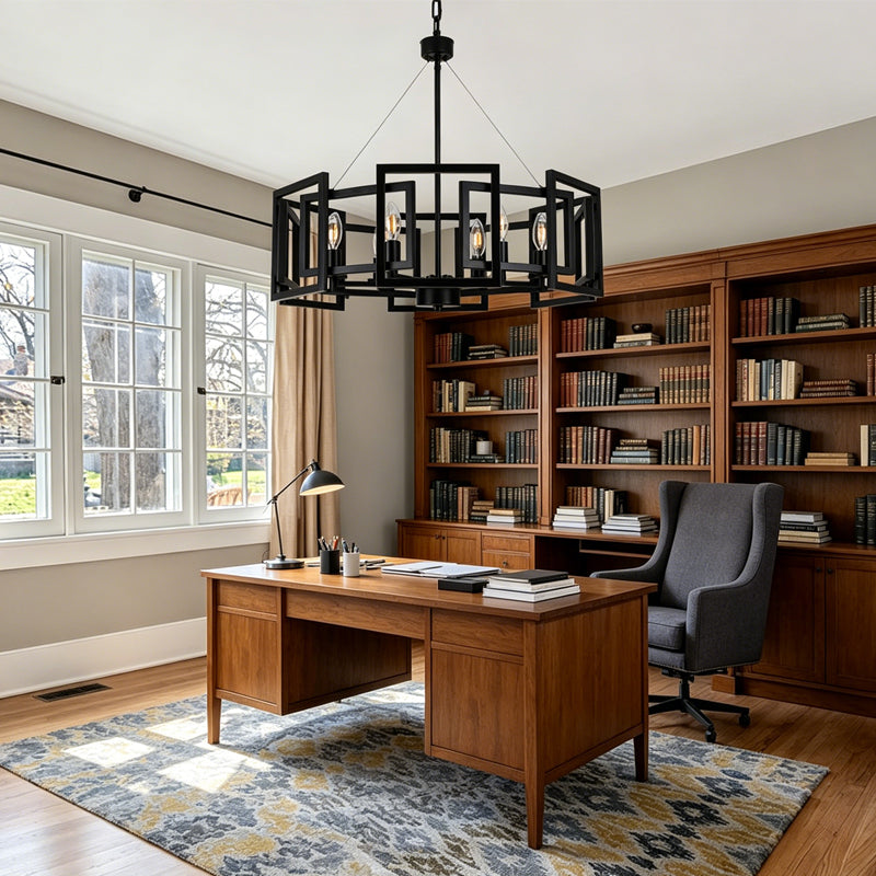 Rotating Square Cage Chandelier