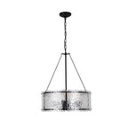 Textured Glass Drum Chandelier