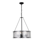 Textured Glass Drum Chandelier