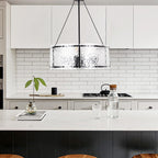 Textured Glass Drum Chandelier