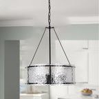 Textured Glass Drum Chandelier