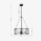 Textured Glass Drum Chandelier