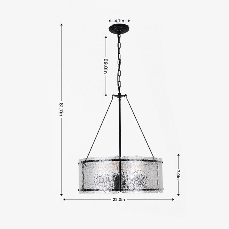 Textured Glass Drum Chandelier
