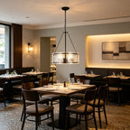 Textured Glass Drum Chandelier