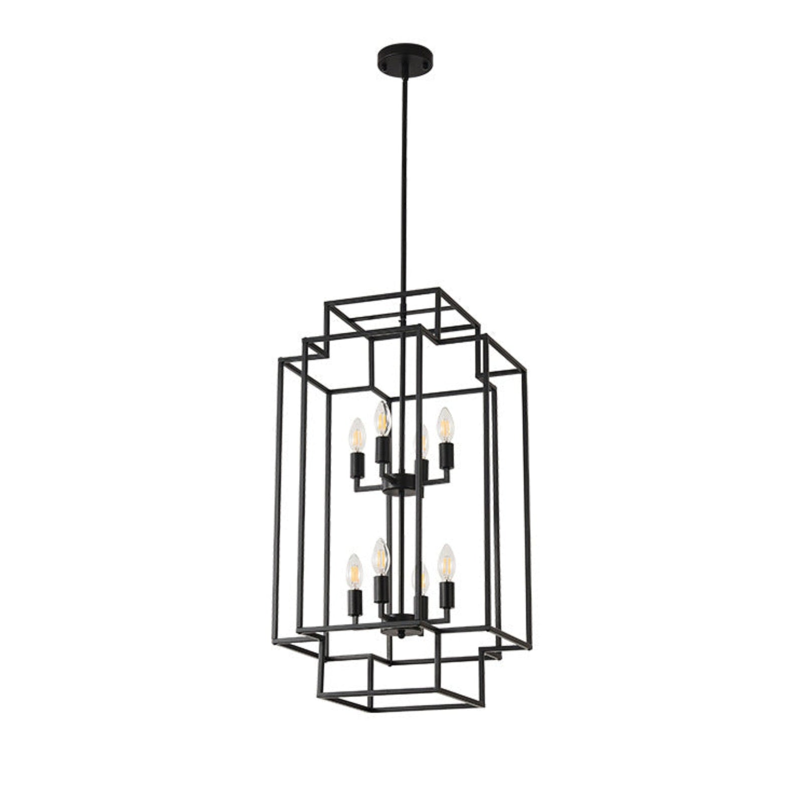 Tiered Square Cage Chandelier