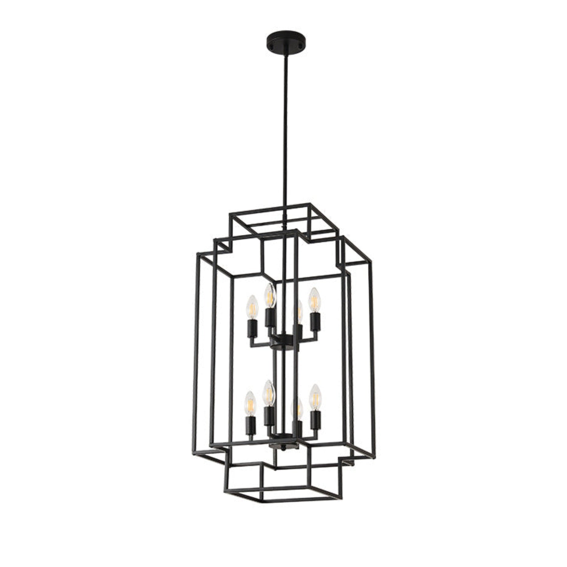 Tiered Square Cage Chandelier