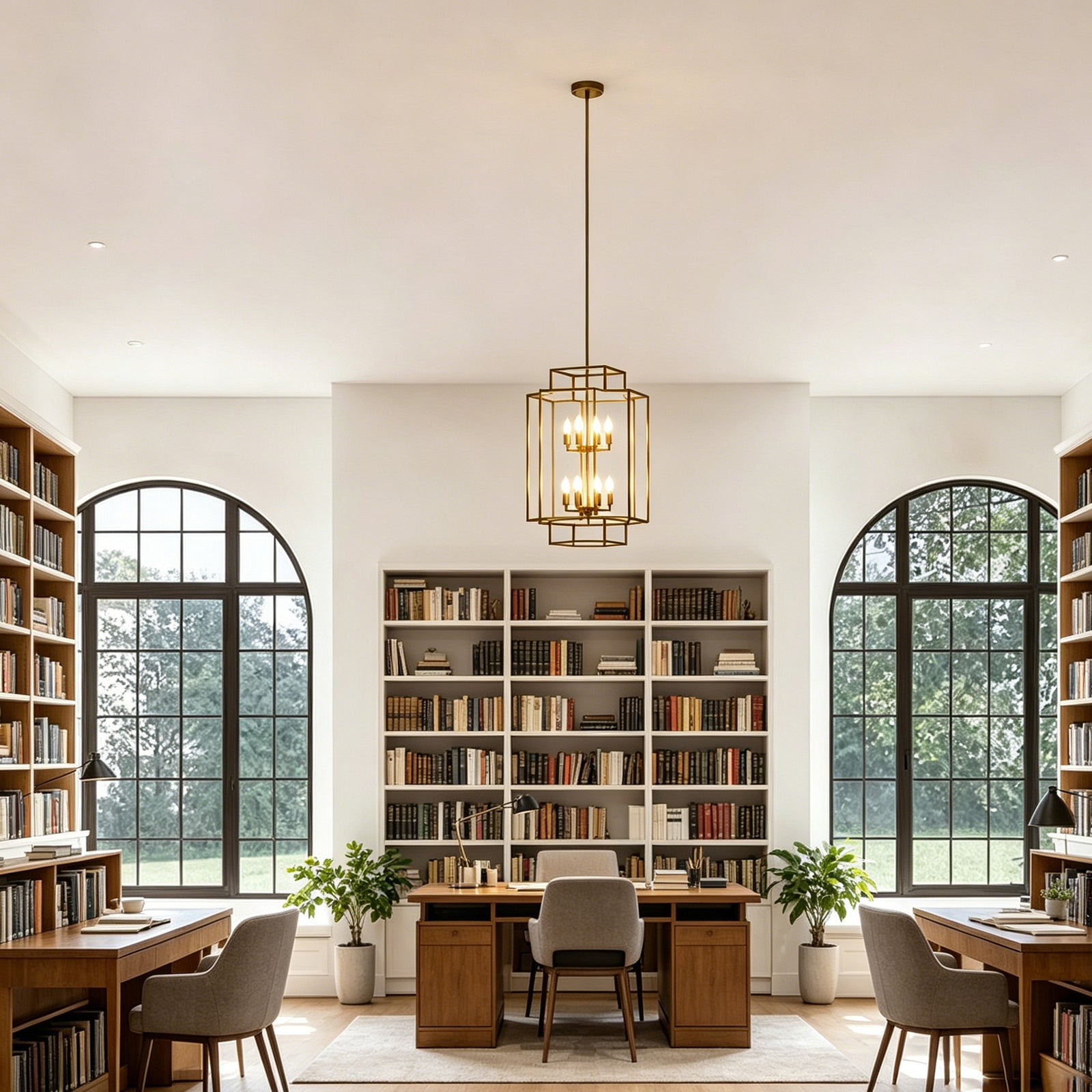 Tiered Square Cage Chandelier