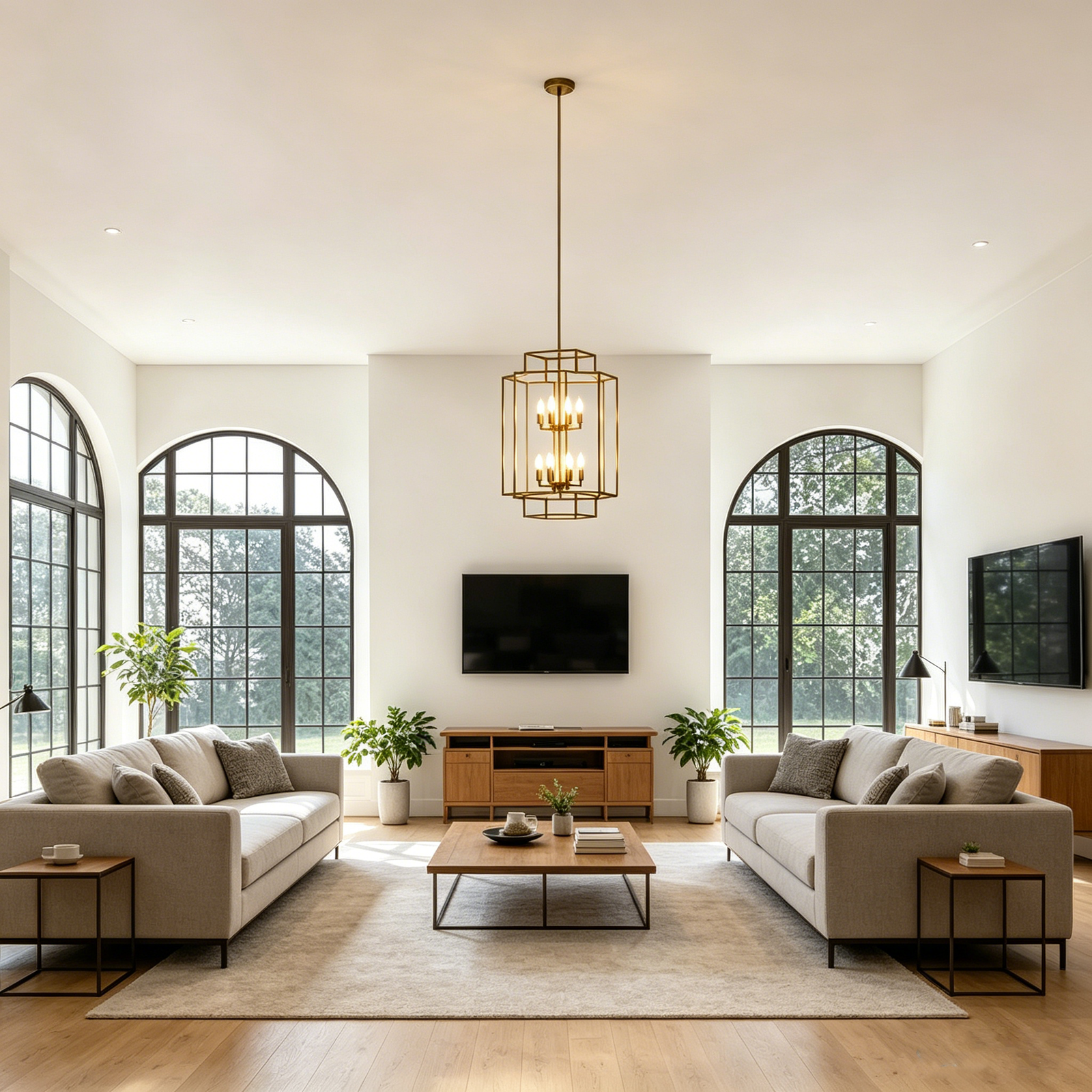 Tiered Square Cage Chandelier