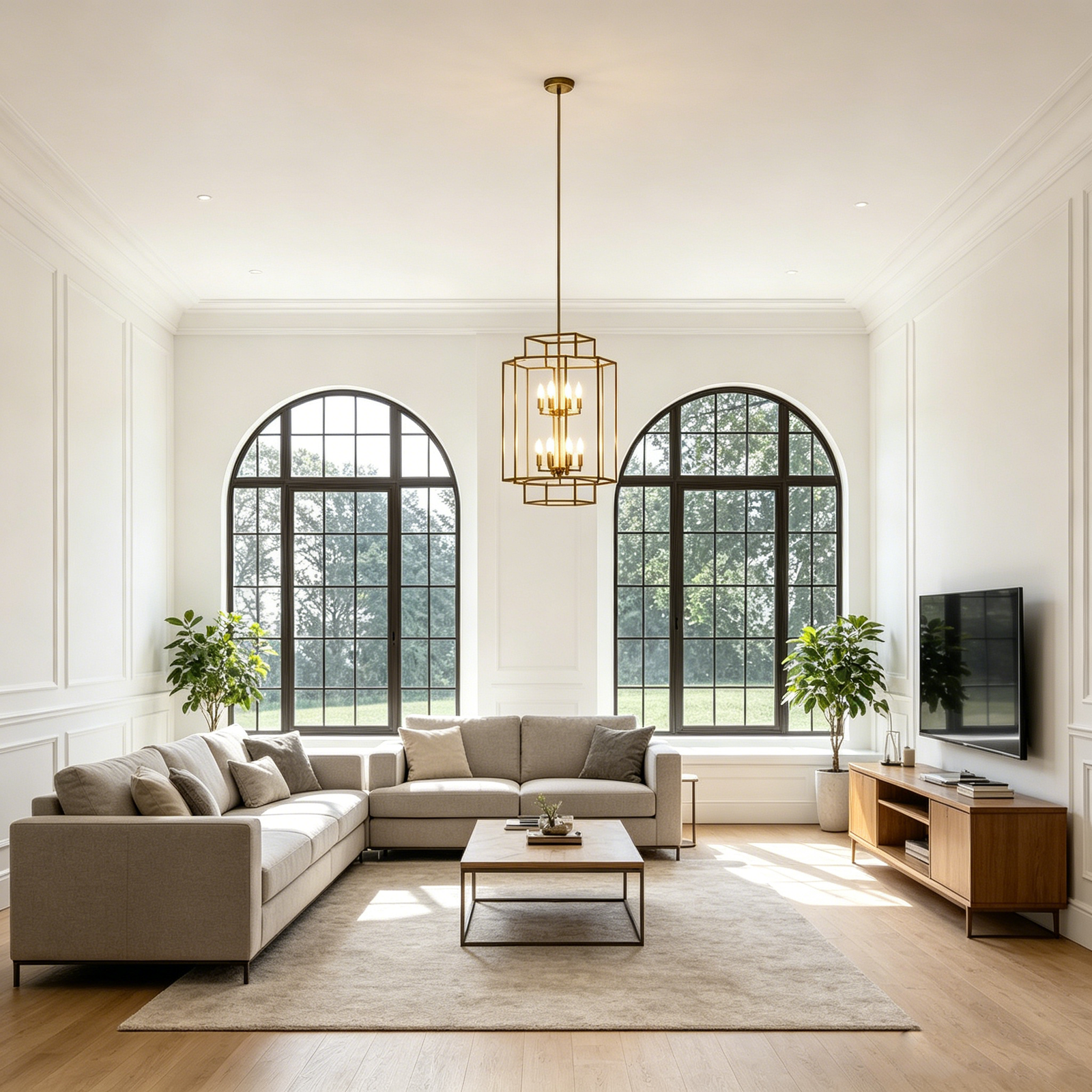 Tiered Square Cage Chandelier