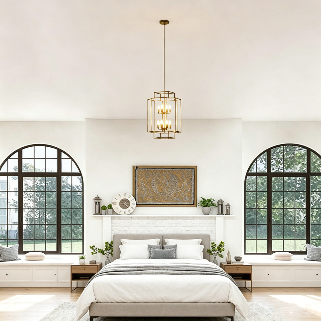 Tiered Square Cage Chandelier