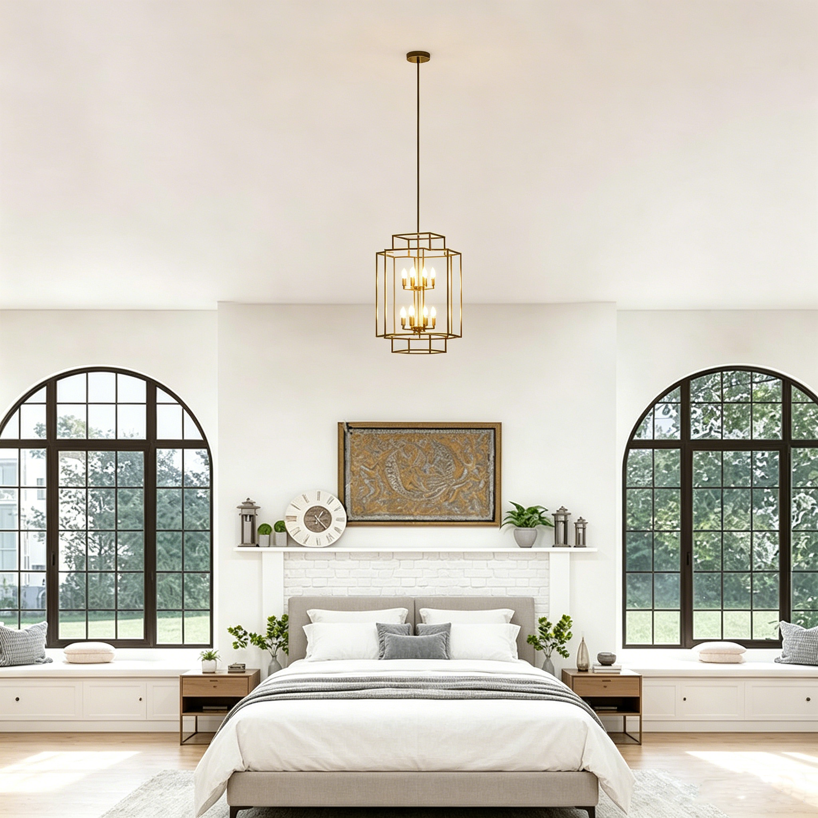 Tiered Square Cage Chandelier