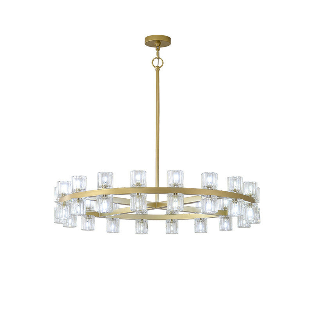 Two-Tier Crystal Wagon Wheel Chandelier