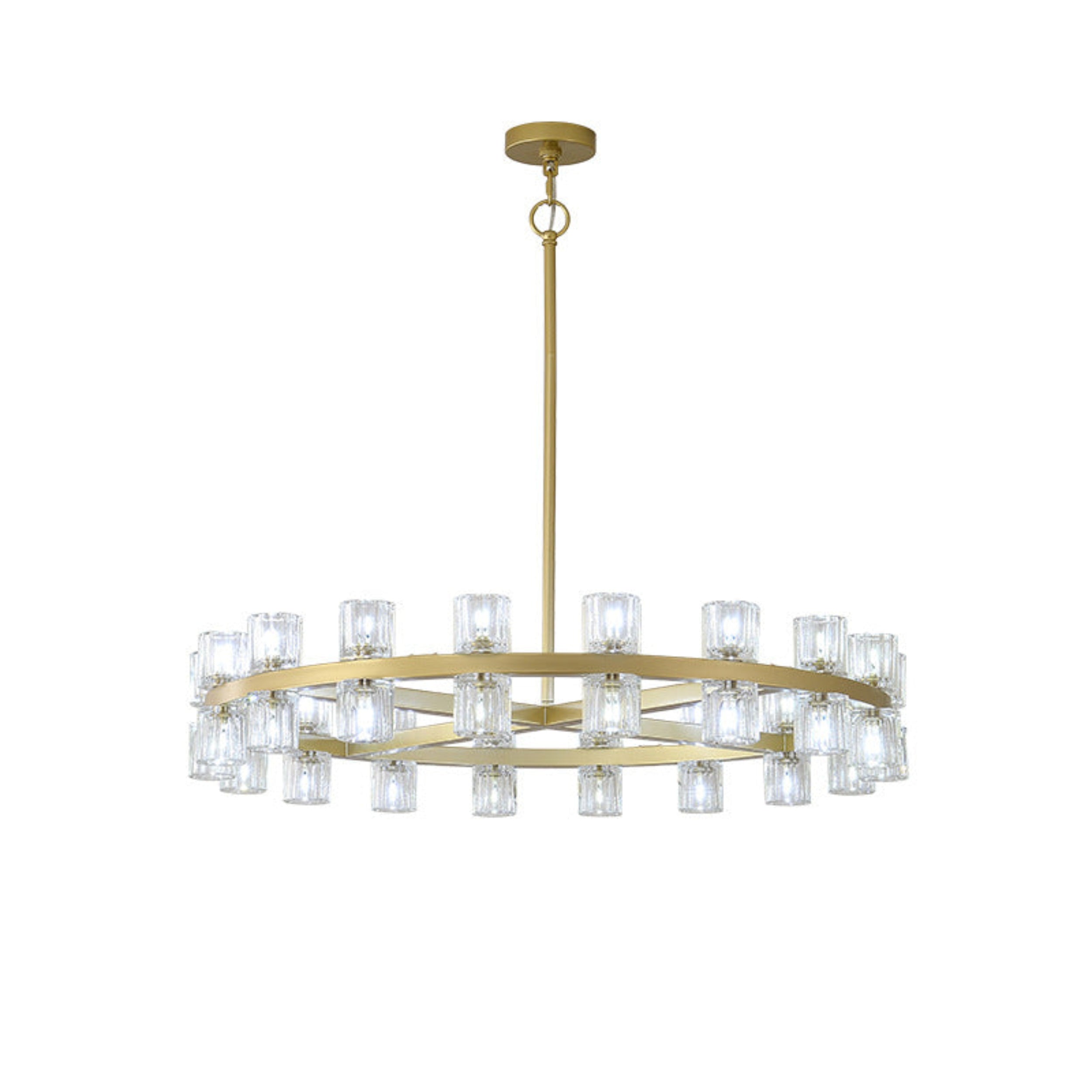 Two-Tier Crystal Wagon Wheel Chandelier