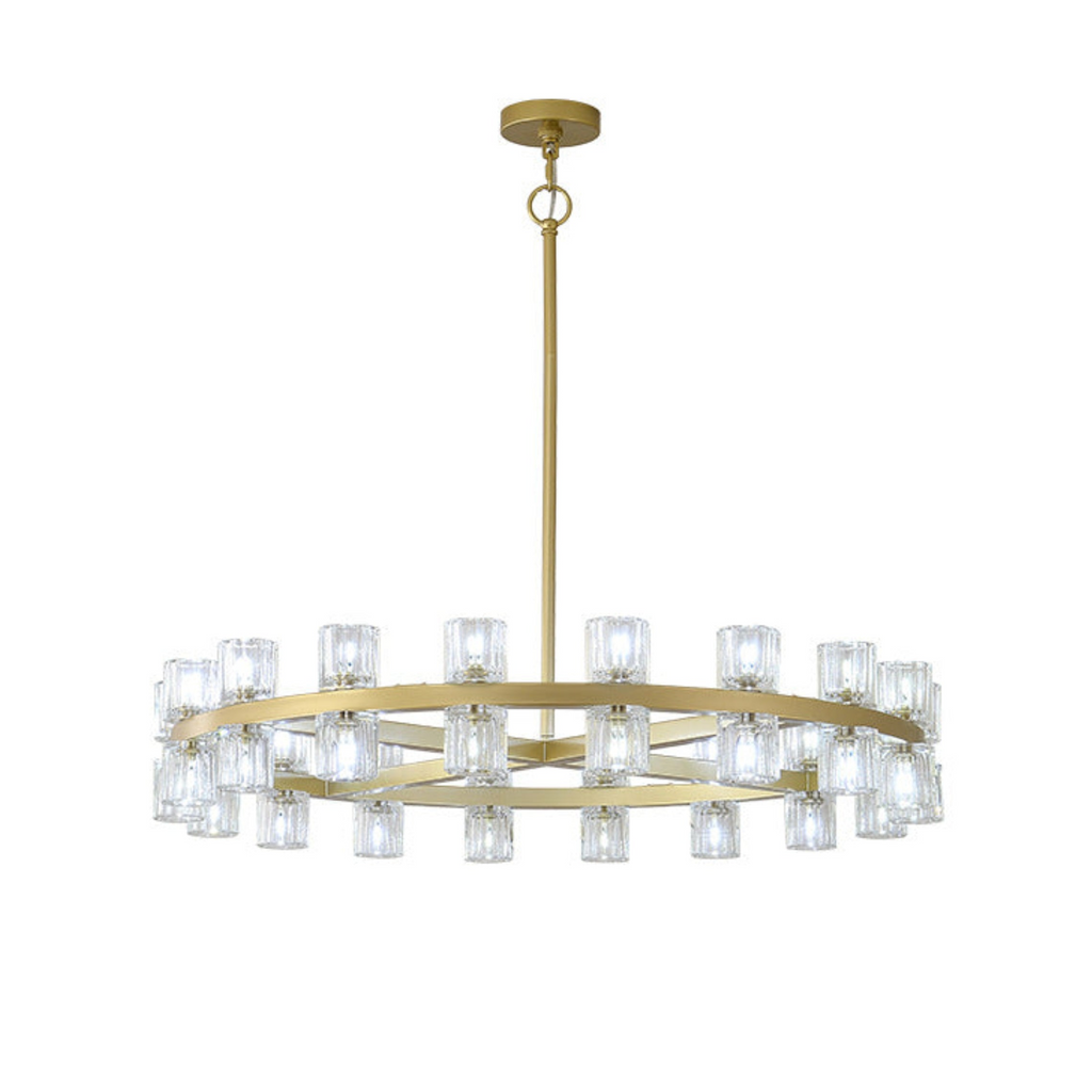 Two-Tier Crystal Wagon Wheel Chandelier