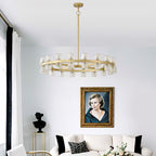 Two-Tier Crystal Wagon Wheel Chandelier