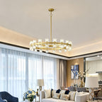 Two-Tier Crystal Wagon Wheel Chandelier