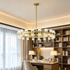 Two-Tier Crystal Wagon Wheel Chandelier