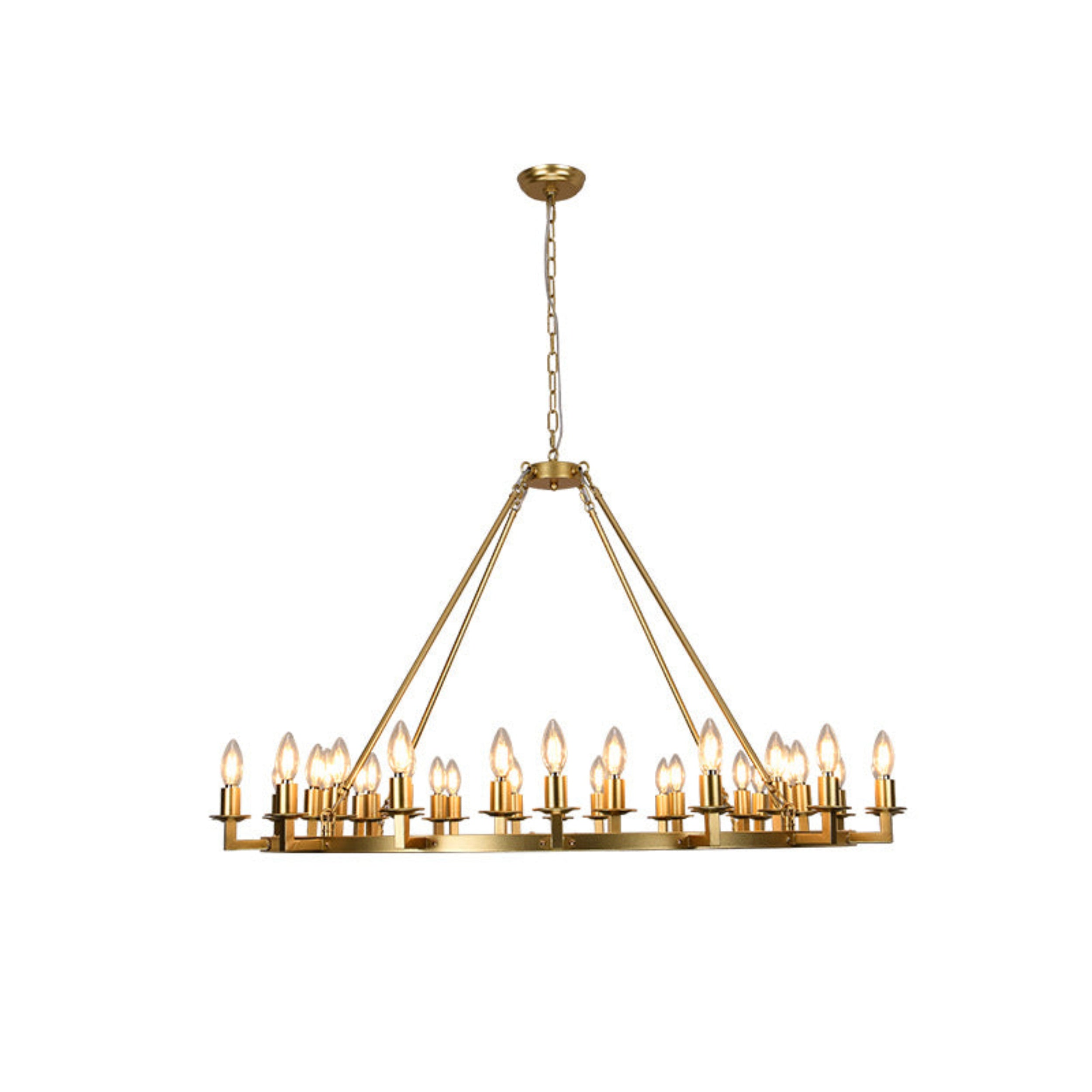 Vintage Candle Wagon Wheel Chandelier