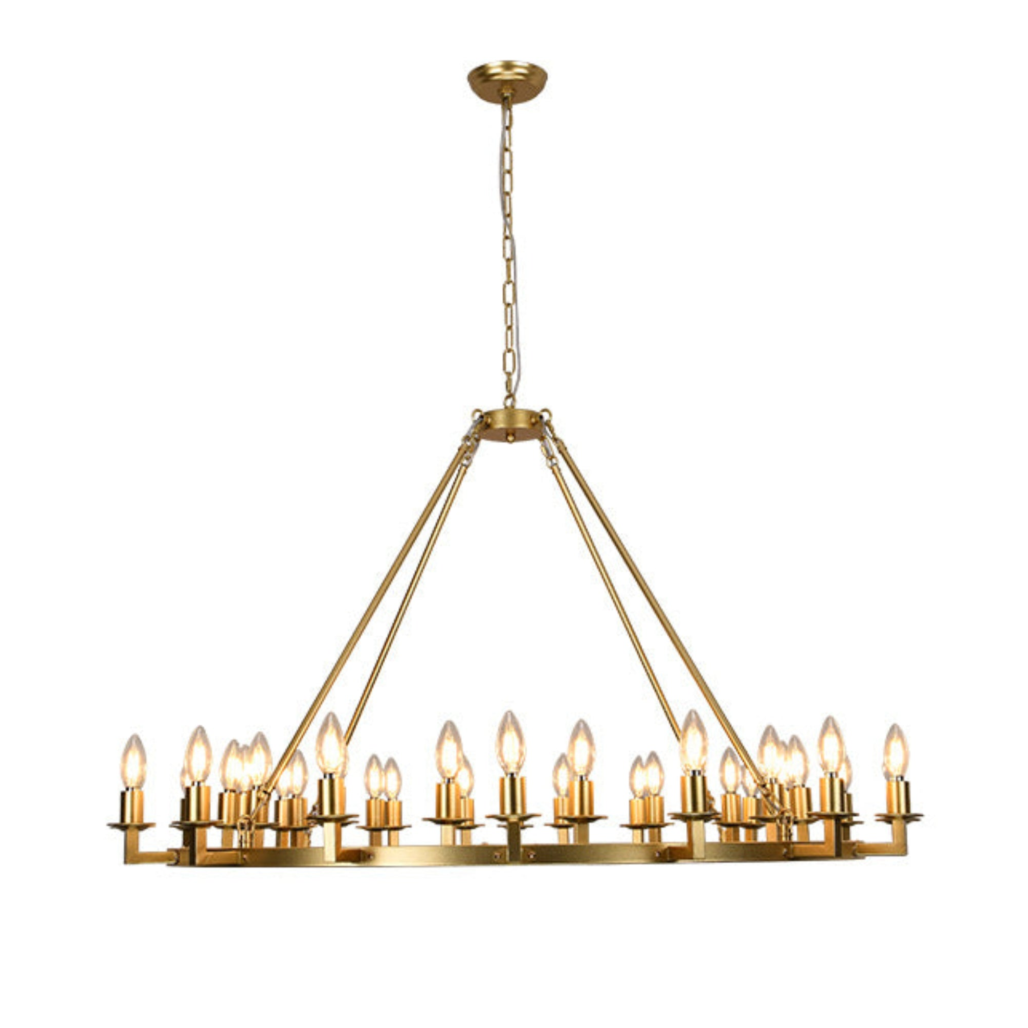 Vintage Candle Wagon Wheel Chandelier