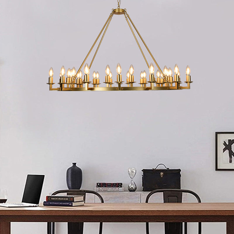 Vintage Candle Wagon Wheel Chandelier