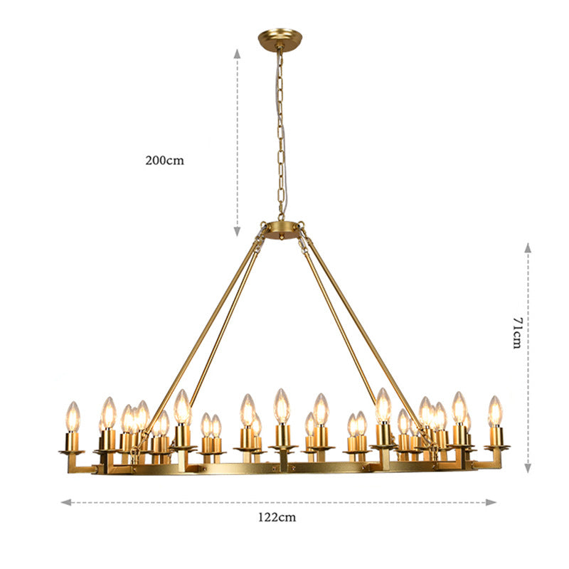 Vintage Candle Wagon Wheel Chandelier