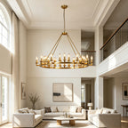 Vintage Candle Wagon Wheel Chandelier