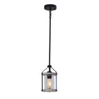 Whitewashed Cage Glass Pendant Light